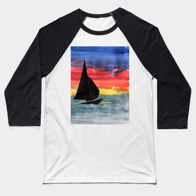 Sailboat Baseball T-Shirt by ElizaC